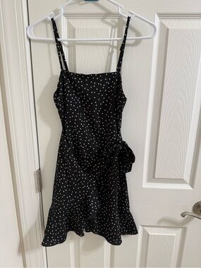Oh Polly Black and White Polka Dot Mini Dress